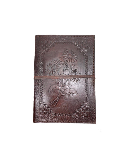 Herbarium * XXL Skórzany Notatnik Szkicownik Księga Gości Antyczny Vintage Indie Handmade