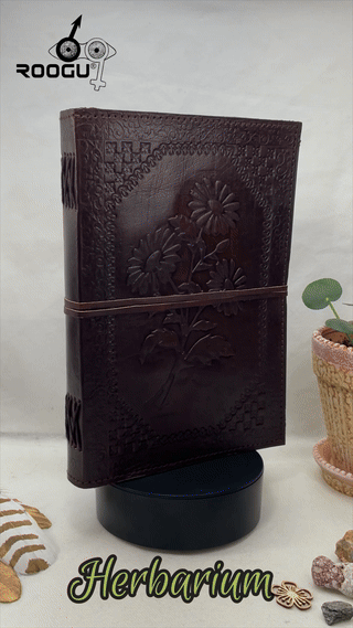 Herbário * XXL Couro Diário Nota Desenho Livro de Visitas Antigo Vintage Índia