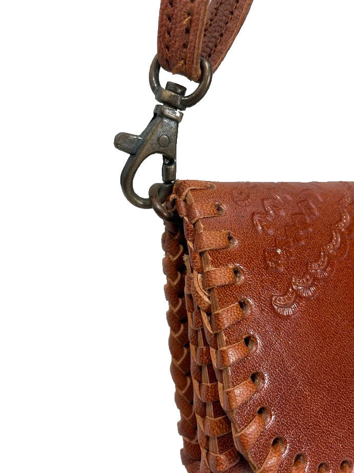 ROOGU Blue Sunset * Clutch Umhänge- Abend- Handtasche Geldbörse Echtleder Handmade Indien