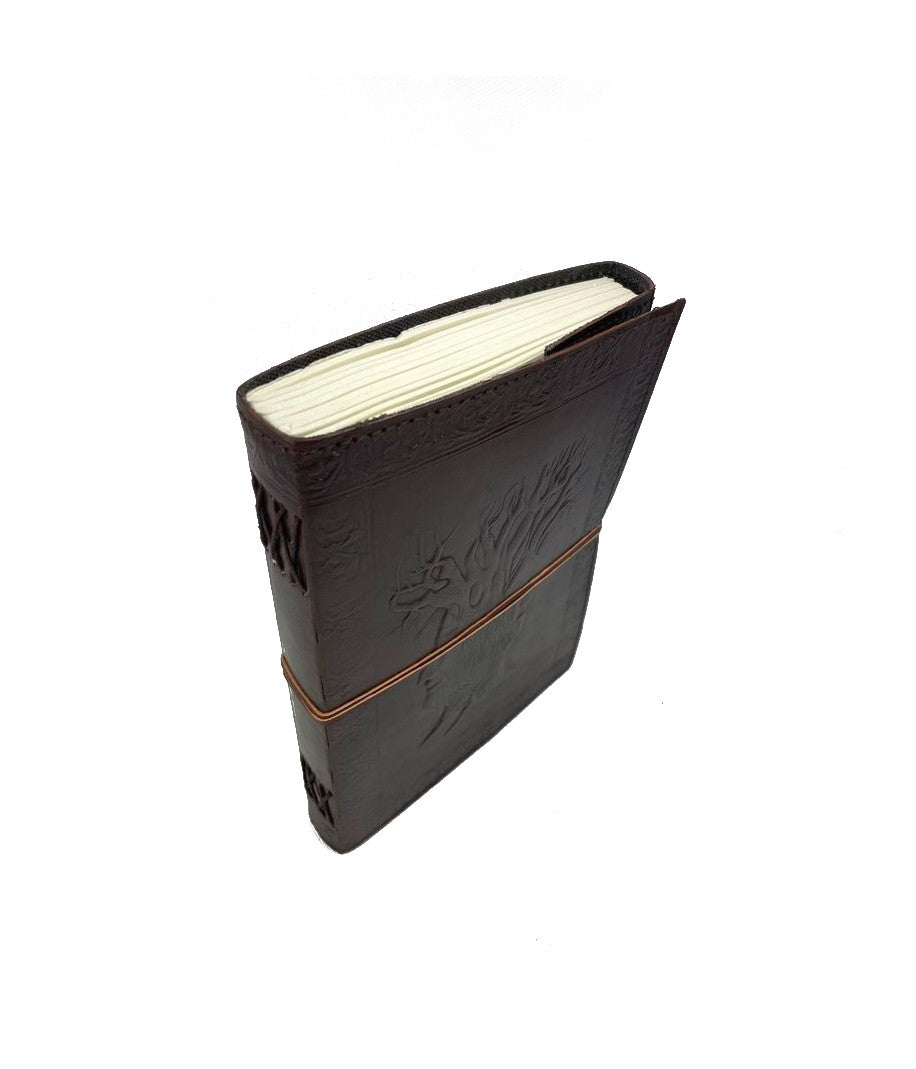 Herbier * XXL Cuir Jour- Note- Sketch- Livre d'or Antique Vintage Inde