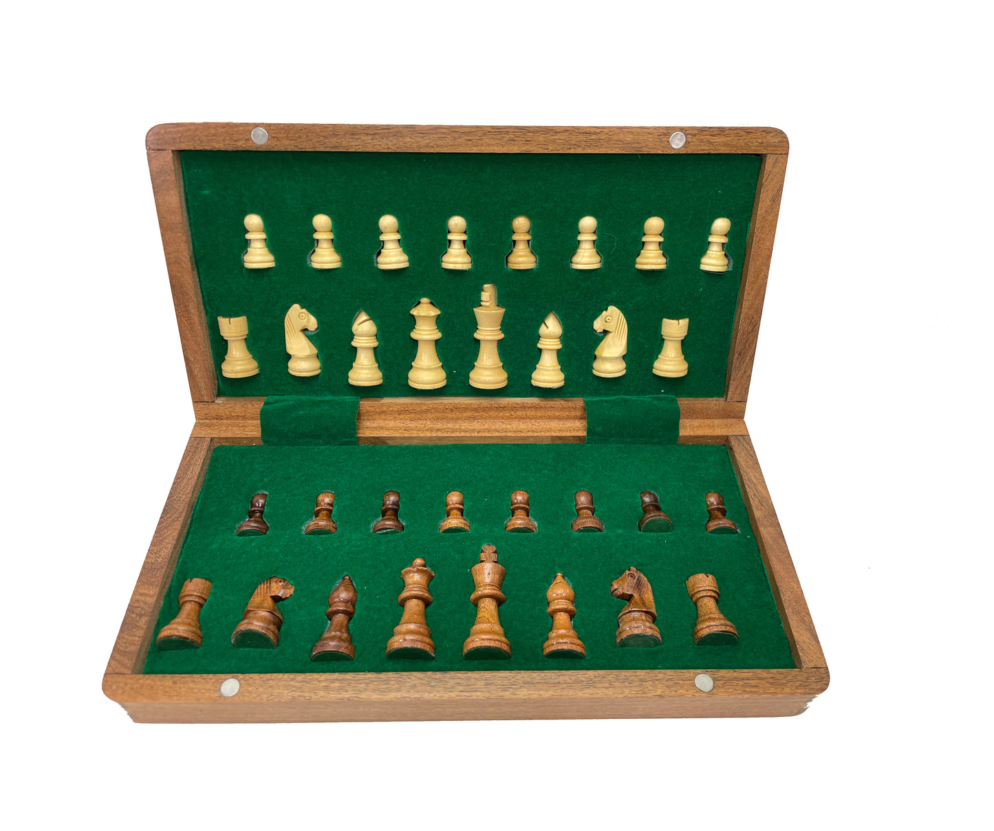ROOGU Magnetic Chess Set Handmade India Acacia Wood Boxwood Chess Board 10'' Pieces 1.75'' KH