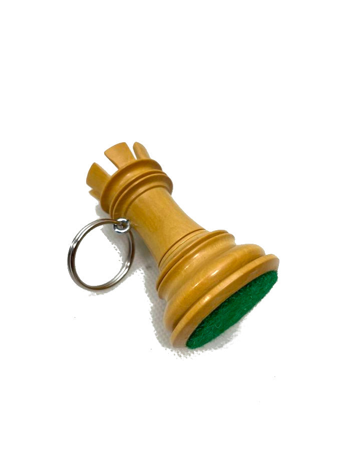 ROOGU Keychain Wood Real Chess Piece Tower Handmade India
