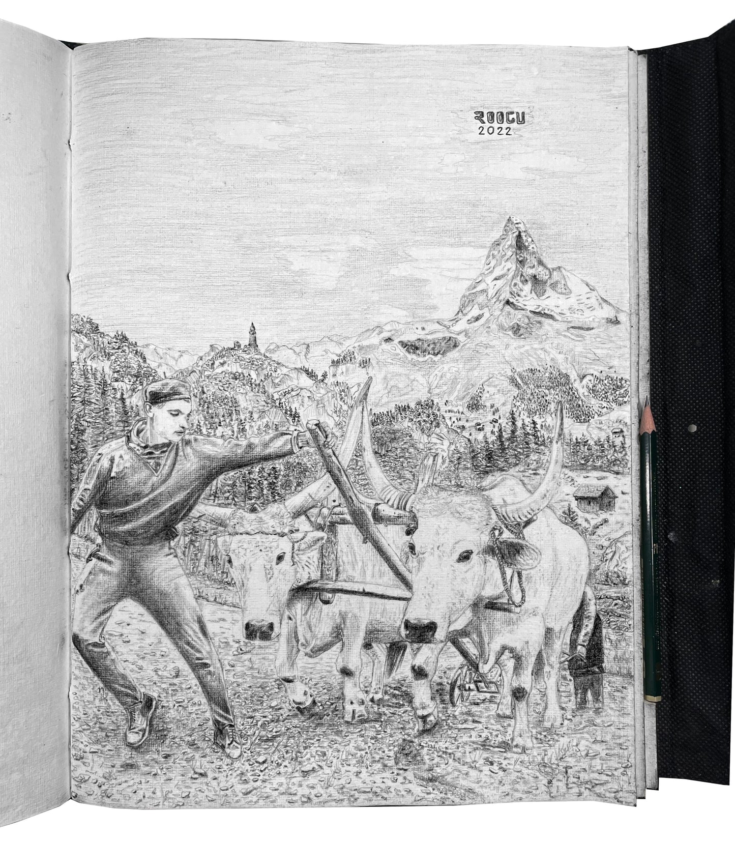 Árbol genealógico Familia XXL Cuero Días- Nota- Esbozos- Libro de visitas Vintage India