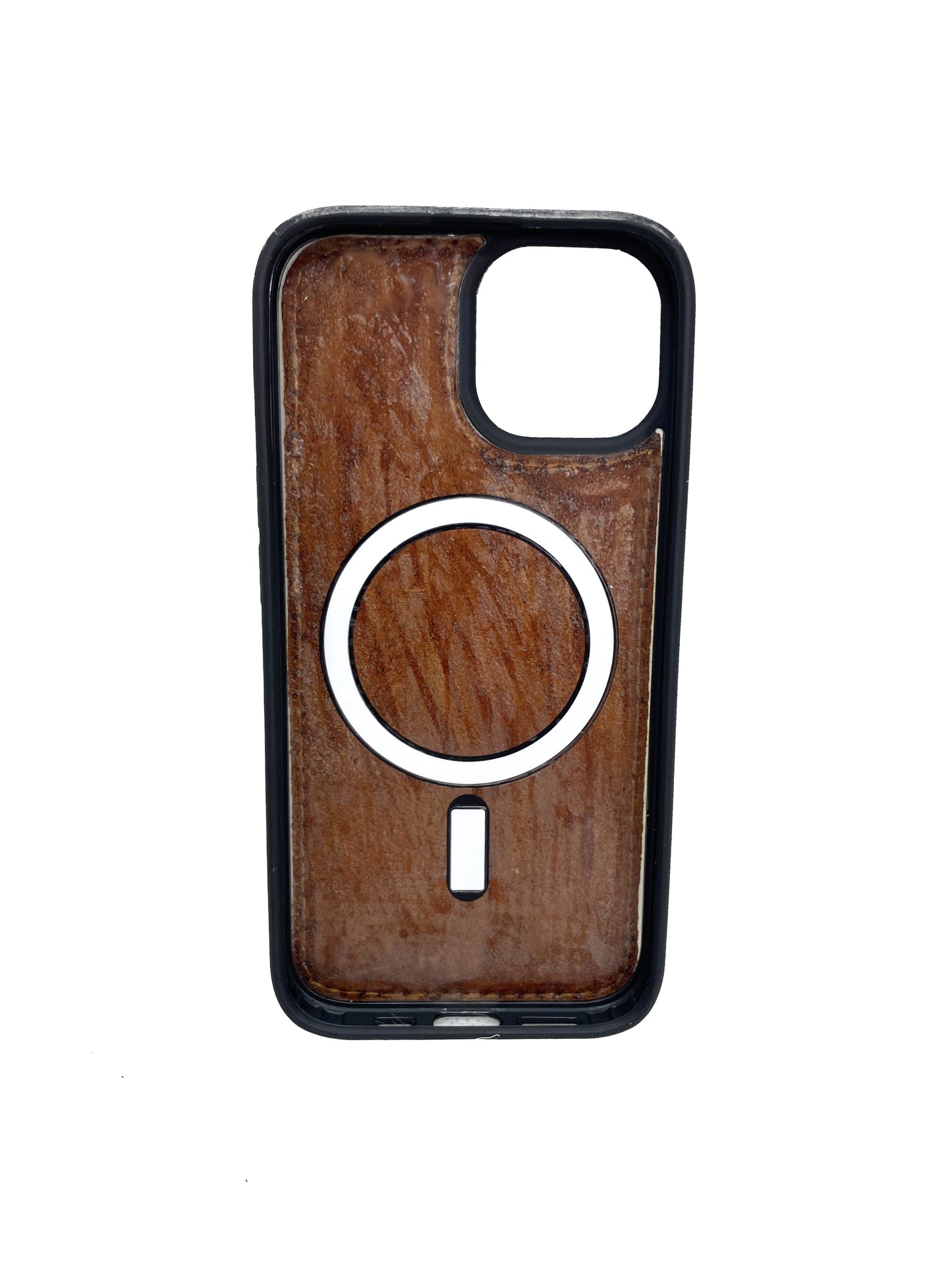 ROOGU Echtleder Handyhülle für iPhone 13, 15 und 15 Pro MagSafe Ring Handmade Indien