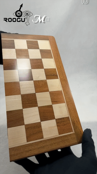 ROOGU Magnetic Chess Set Handmade India Acacia Wood Boxwood Chess Board 10'' Pieces 1.75'' KH