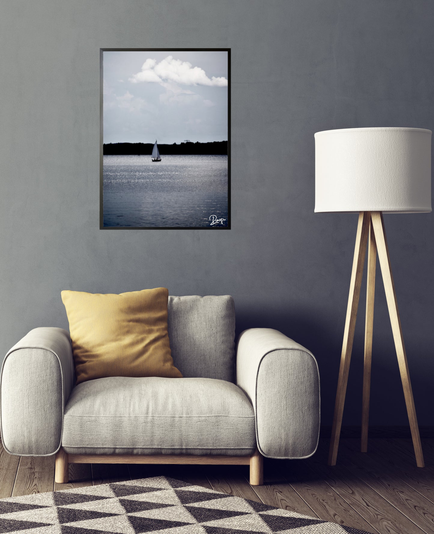 Sail Away * Wood Print 40x60cm Art Photography Wall Art Wall Picture Aluminum Frame Boat Lake