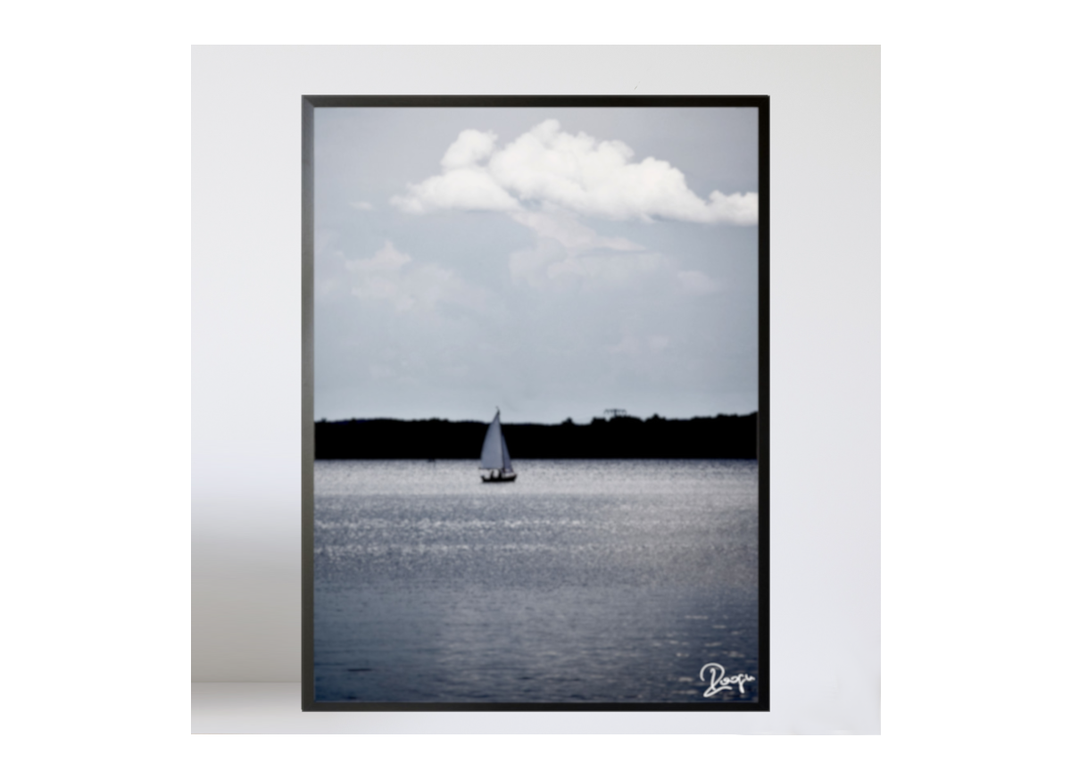 Sail Away * Wood Print 40x60cm Art Photography Wall Art Wall Picture Aluminum Frame Boat Lake