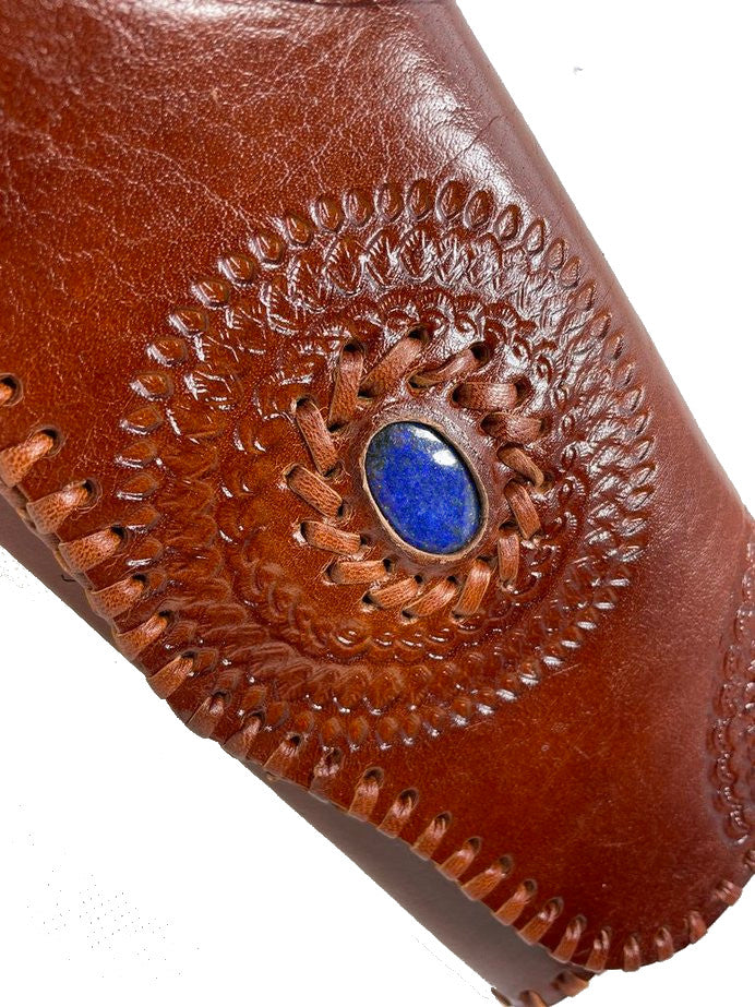 ROOGU Blue Sunset * Clutch Umhänge- Abend- Handtasche Geldbörse Echtleder Handmade Indien