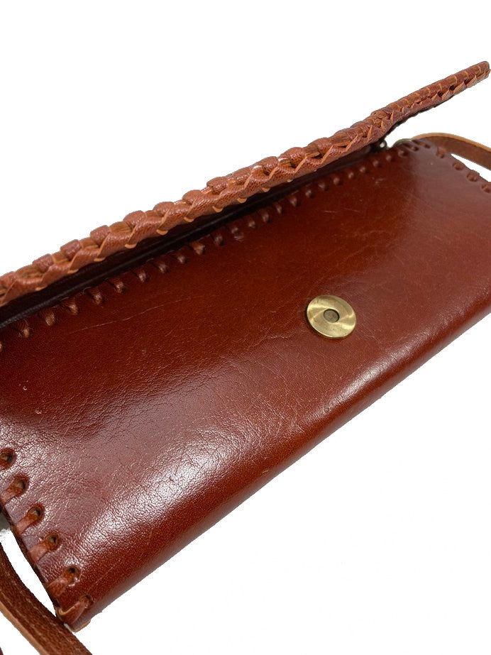 ROOGU Blue Sunset * Clutch Umhänge- Abend- Handtasche Geldbörse Echtleder Handmade Indien