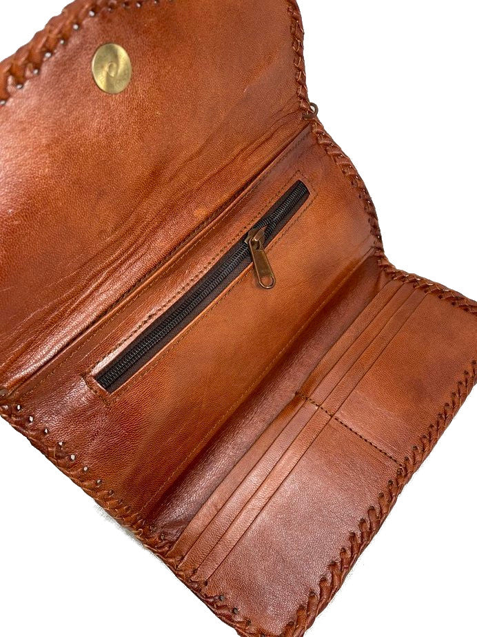 ROOGU Blue Sunset * Clutch Umhänge- Abend- Handtasche Geldbörse Echtleder Handmade Indien