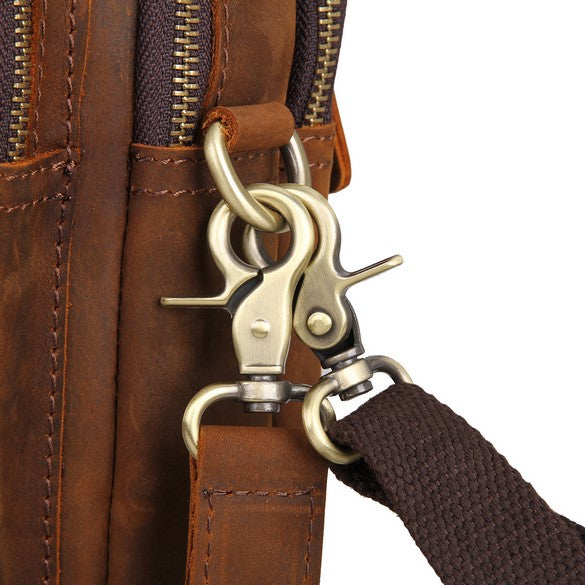 Multifunktional Leder- Hand- Gürtel- Schultertasche für Herren Handmade