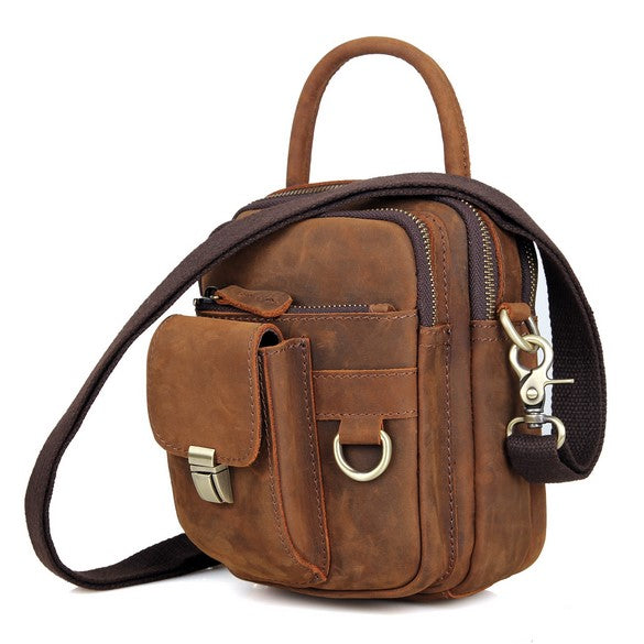 Multifunktional Leder- Hand- Gürtel- Schultertasche für Herren Handmade