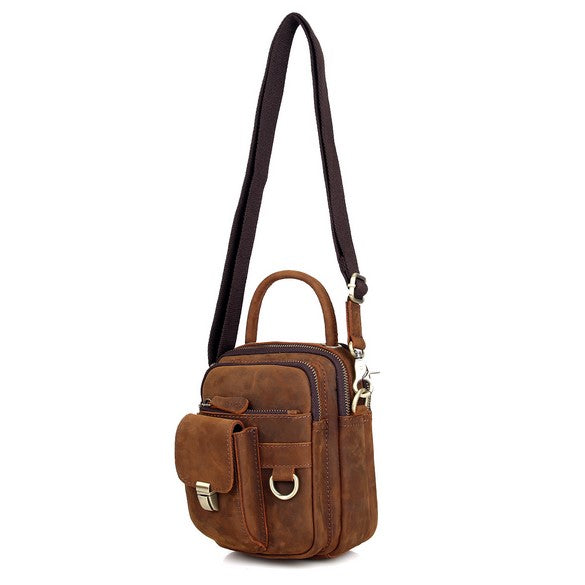 Multifunktional Leder- Hand- Gürtel- Schultertasche für Herren Handmade