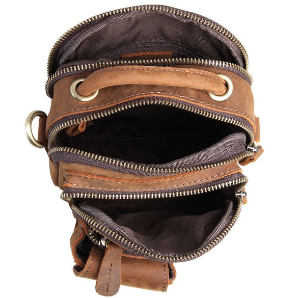 Multifunktional Leder- Hand- Gürtel- Schultertasche für Herren Handmade