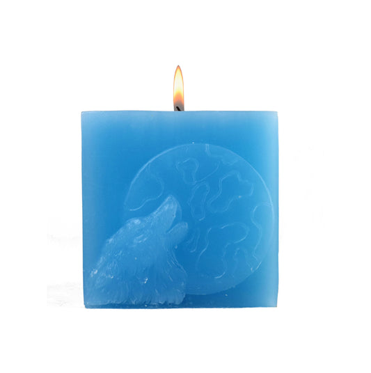 ROOGU Wolf Mond Duftkerze Meeresbrise Blau Himmel Badezimmer Cube Candle