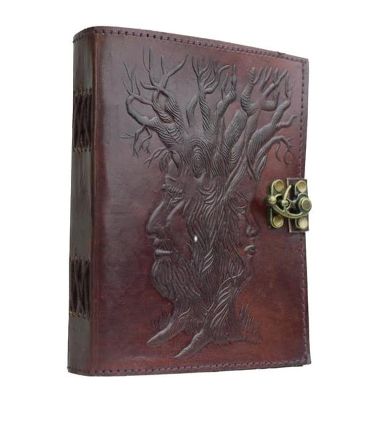 Drzewo genealogiczne życia * Skórzany Pamiętnik Notatnik Szkicownik Vintage Handmade Indie