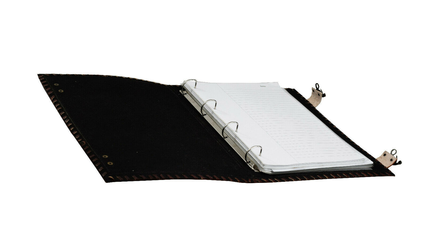 Indien Klassik * Akten Ordner 4 Ringe A4 Echtes Leder Hand Ohne Design Glatt