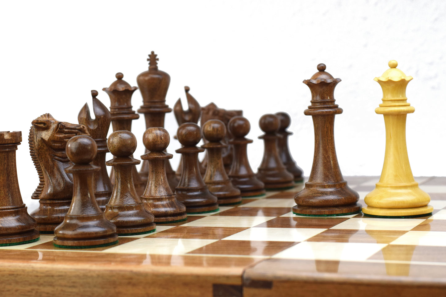ROOGU Special Staunton 4.4 Chess Pieces Set Acacia Boxwood Handmade India