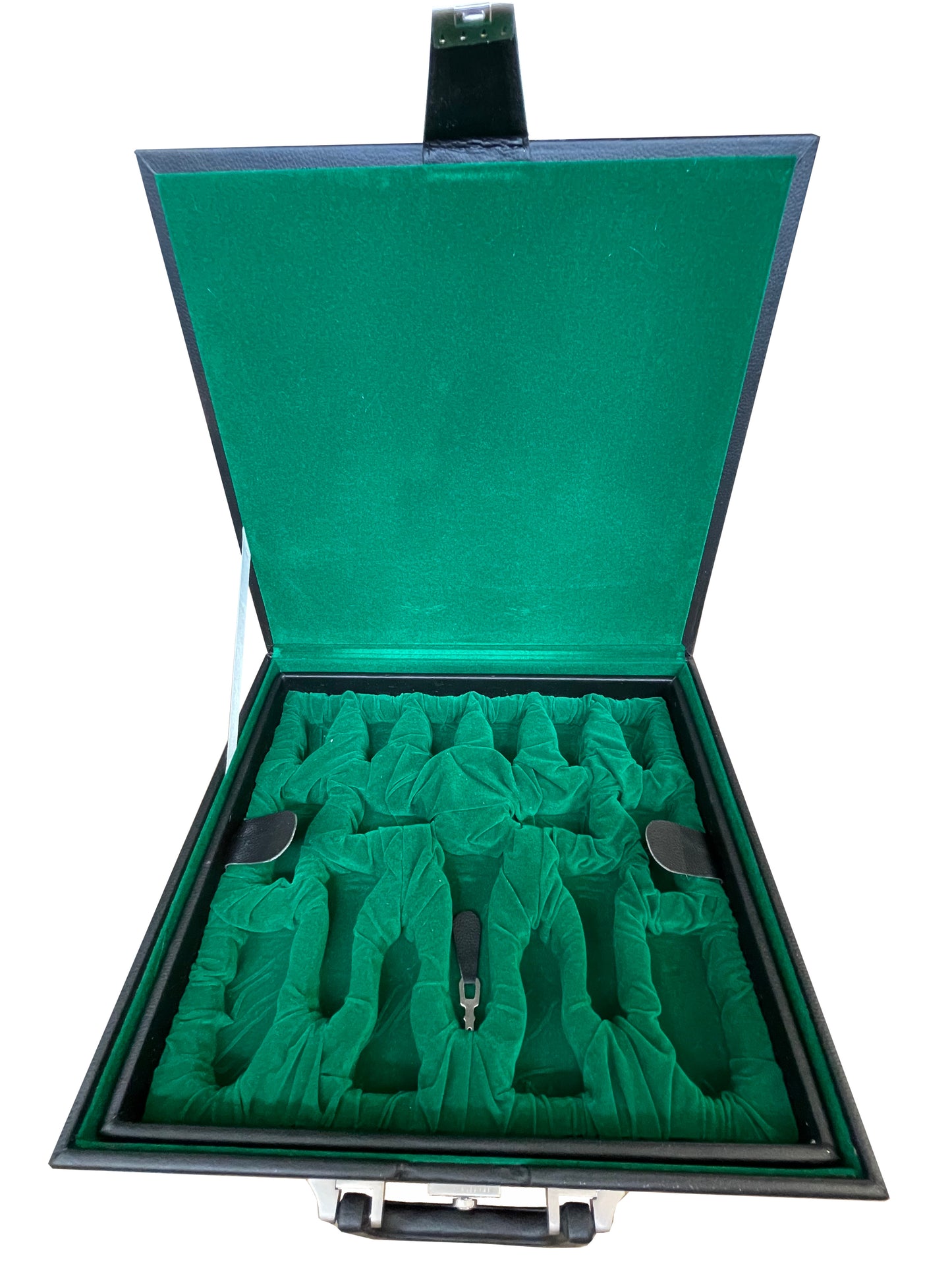 Massiver Koffer Box Schatulle Schachfiguren Aufbewahrung Filz Doppelfach