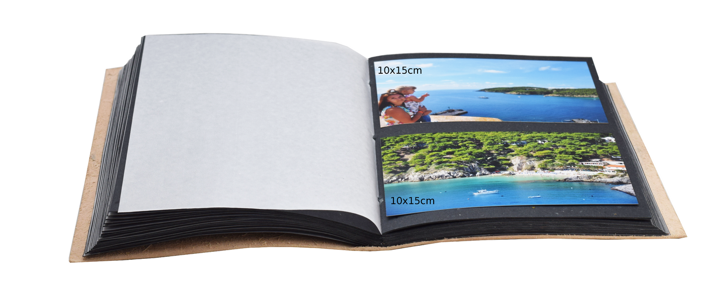 Sweet Memories Foto Album Apparat schwarze Seiten Handmade Leder Indien