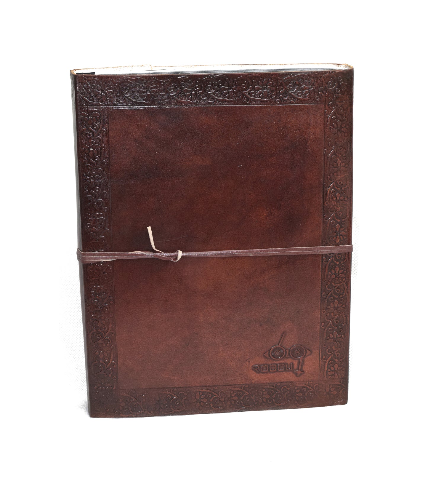 Die Flamme des Lebens * Vintage Fotoalbum XXL Pfau Büffelleder