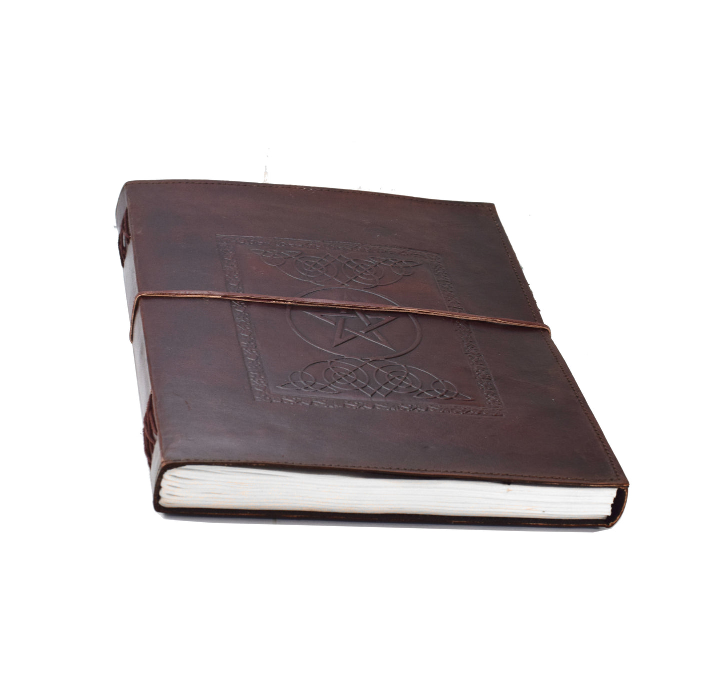 Pentagram Star * XXL Leather Sketch- Guest- Notebook Cotton Paper Retro Vintage India