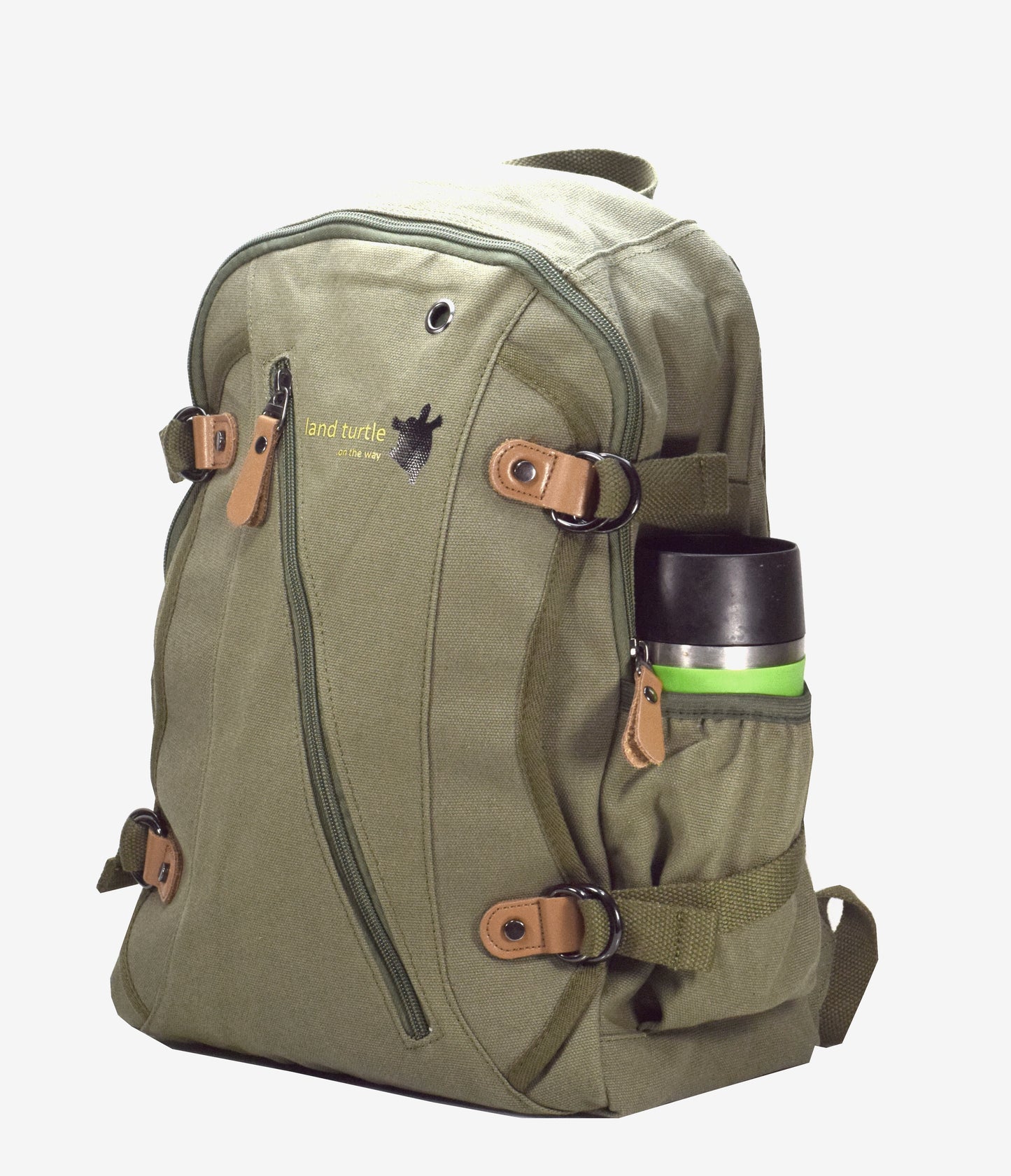 Land Turtle * Rucksack Damen 25l Stadt Schule Uni Arbeit Laptopfach Armee Grün