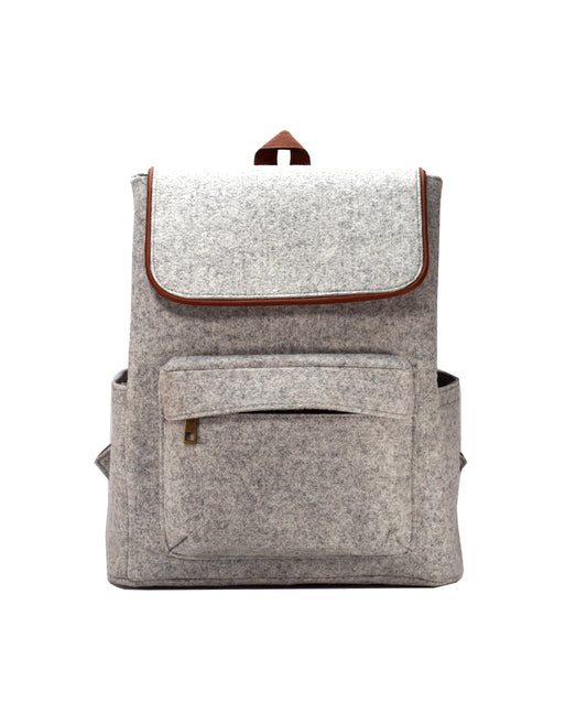 Grey Buddy * Eleganter Rucksack Filz Grau 20l Stadt Uni Arbeit Laptop 15.6''