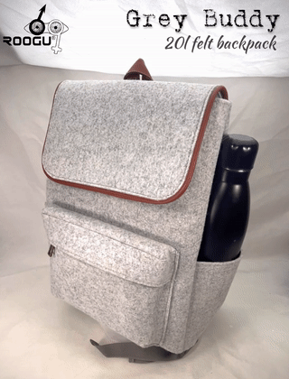 Grey Buddy * Eleganter Rucksack Filz Grau 20l Stadt Uni Arbeit Laptop 15.6''