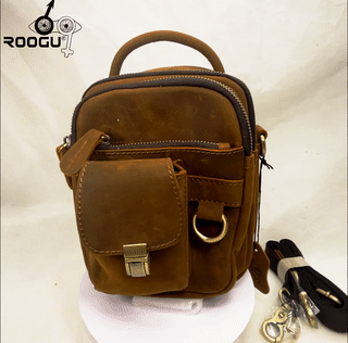 Multifunktional Leder- Hand- Gürtel- Schultertasche für Herren Handmade