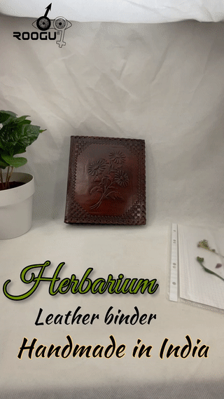 Herbarium * Akten Ordner 2 Ringe DIN A5 Echtes Büffel Leder Handmade Indien