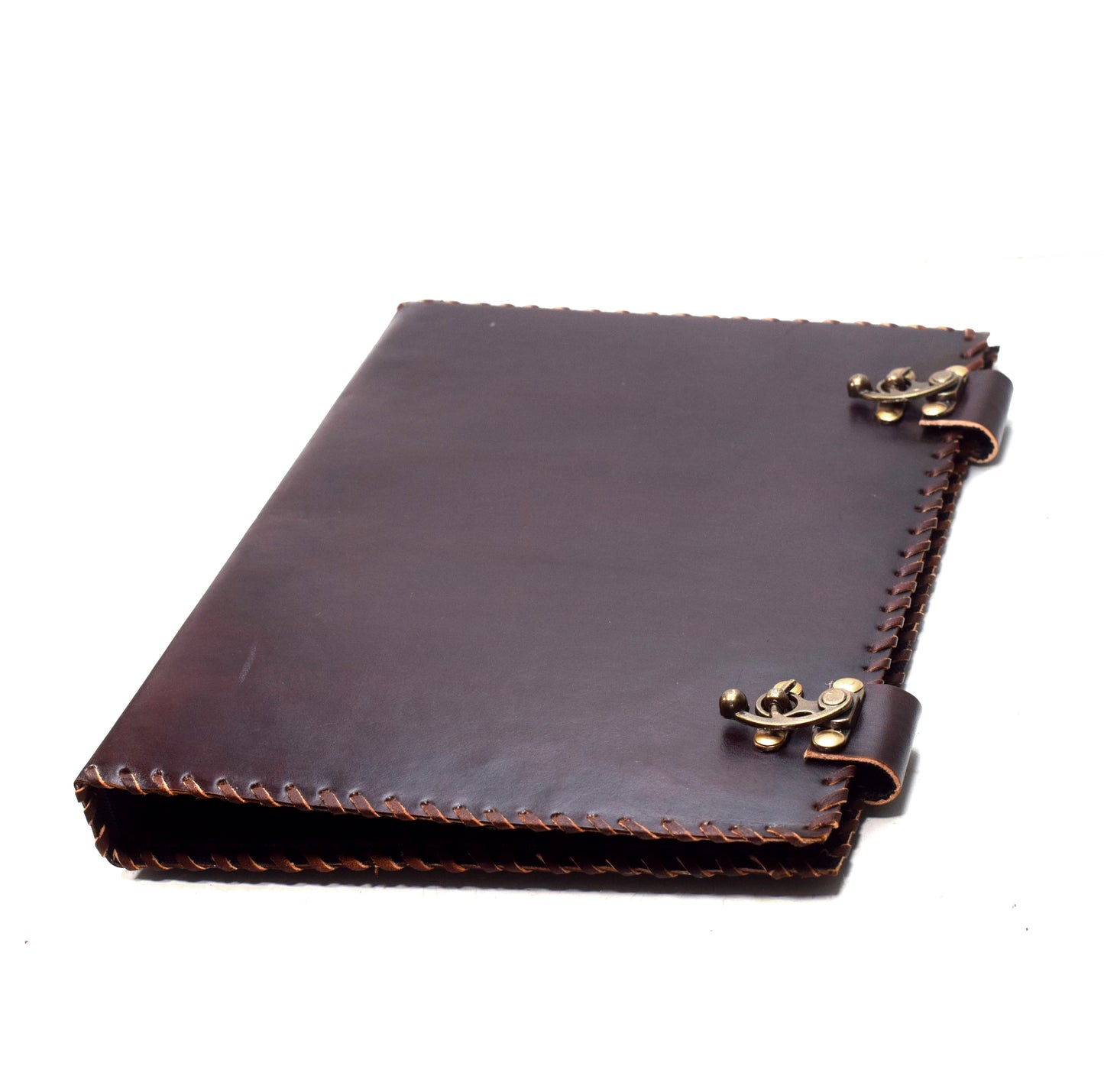 Inde Classique * Dossier à 4 Anneaux A4 Véritable Cuir Main Sans Design
