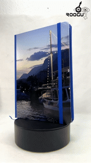 Notizbuch A5 [M] Hardcover Skizzen Tagebuch 160 Seiten Heft Schiff Abend Hafen