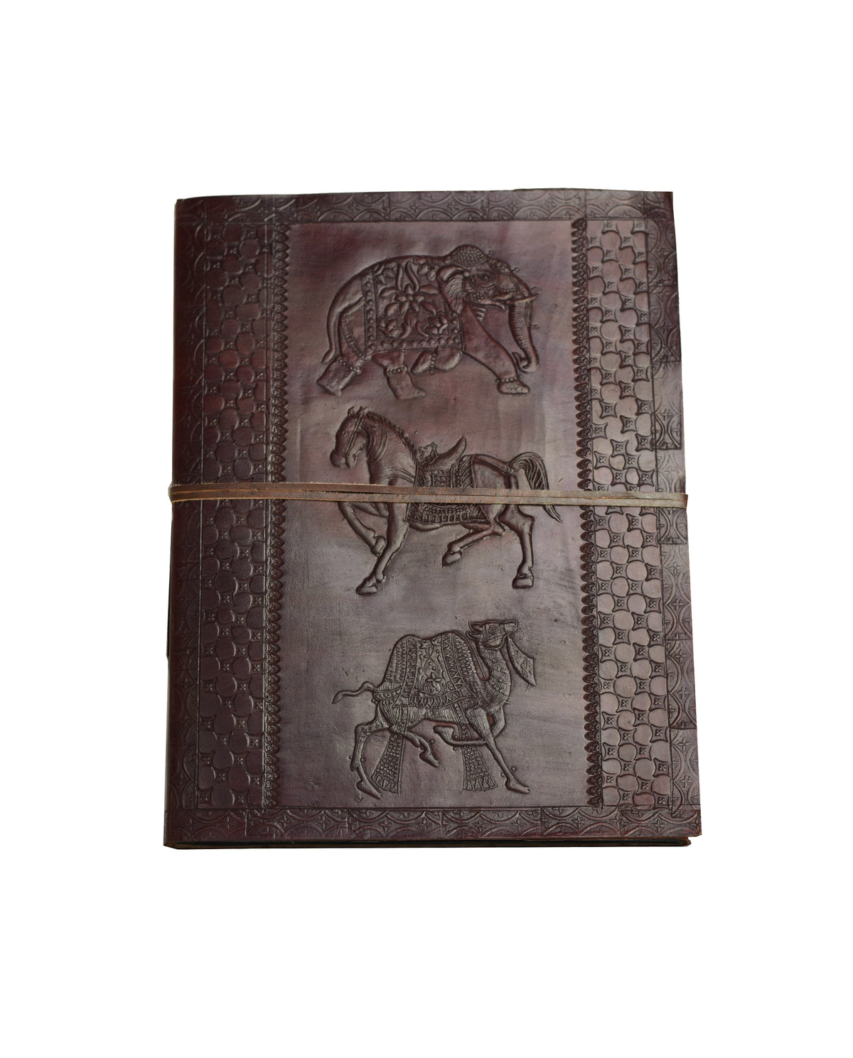 Goldene Zeit * XXL Leder Tage- Notiz- Skizzen- Gästebuch Antik Vintage Indien