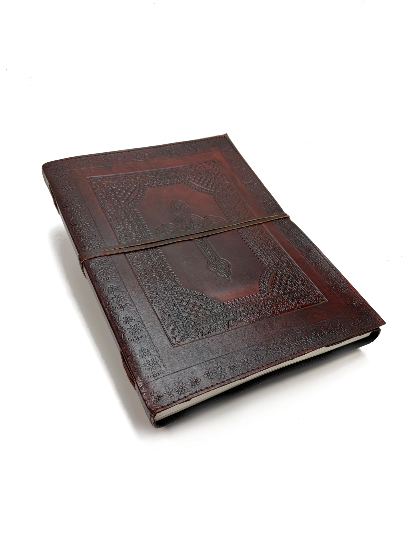 Herbarium * XXL Skórzany Notatnik Szkicownik Księga Gości Antyczny Vintage Indie Handmade