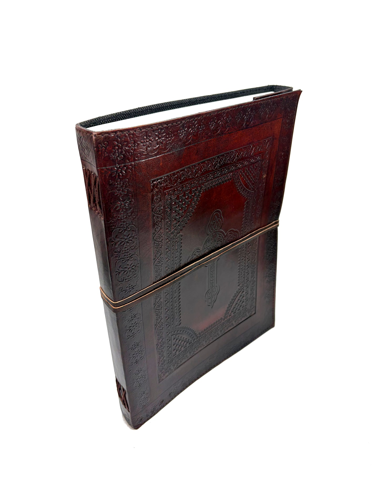 Herbarium * XXL Skórzany Notatnik Szkicownik Księga Gości Antyczny Vintage Indie Handmade