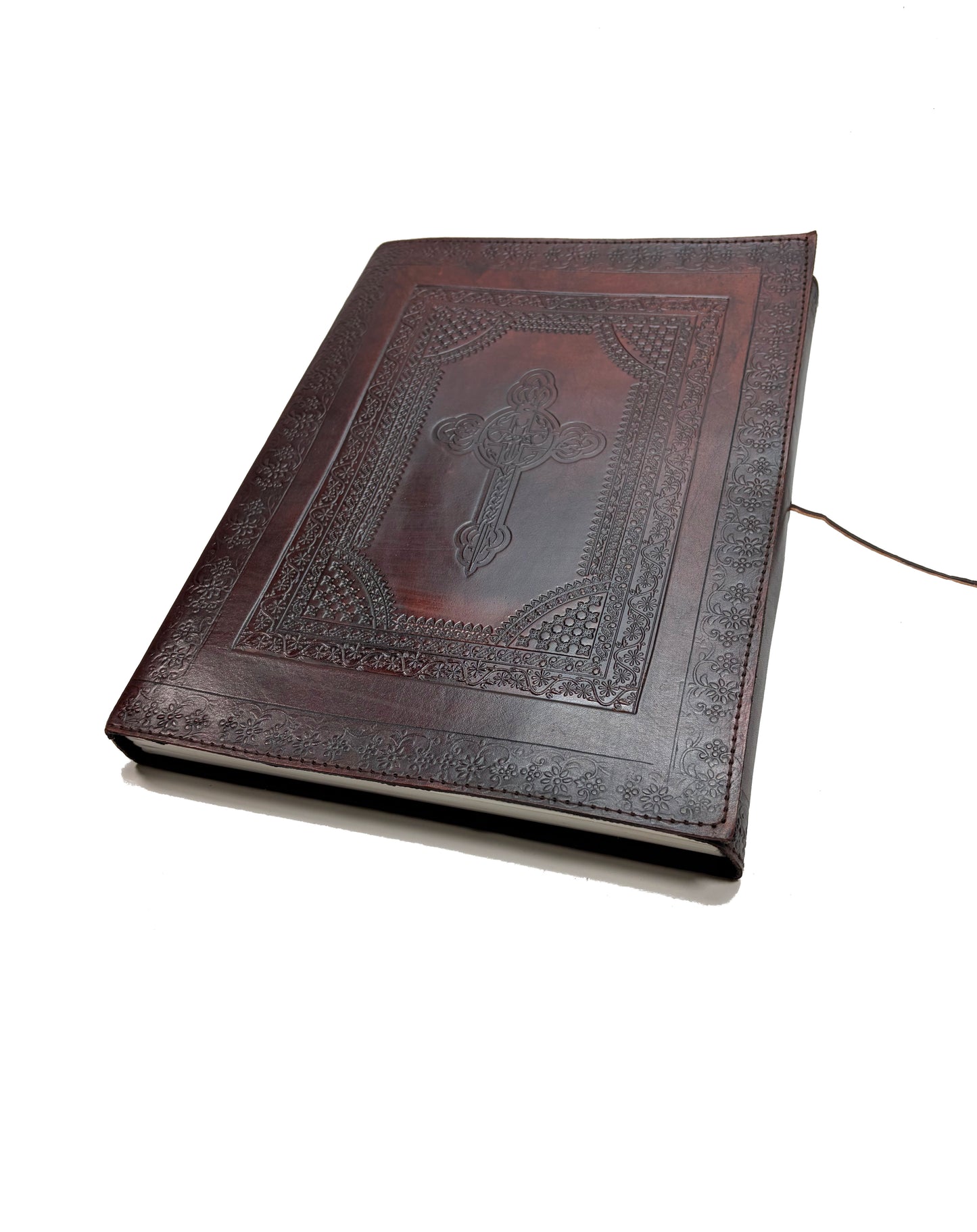 Herbarium * XXL Skórzany Notatnik Szkicownik Księga Gości Antyczny Vintage Indie Handmade