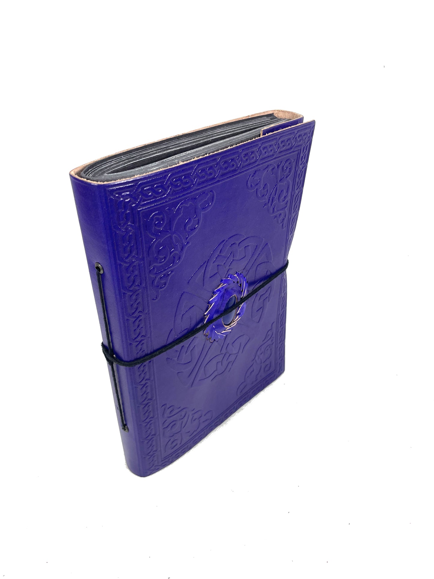 Blue Eye Foto Album Apparat schwarze Seiten Handmade Leder Indien