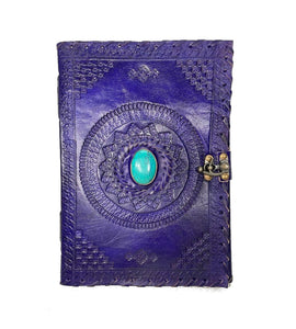 Blue Eye DIN B5 Journal Notiz- Skizzen- Lederbuch Baumwolle Papier Handarbeit Indien Deep Purple