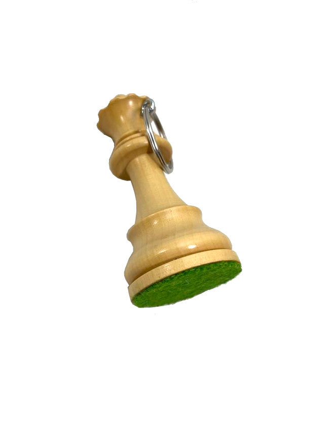 ROOGU Schlüsselanhänger Holz echte Schachfigur Dame Handmade Indien