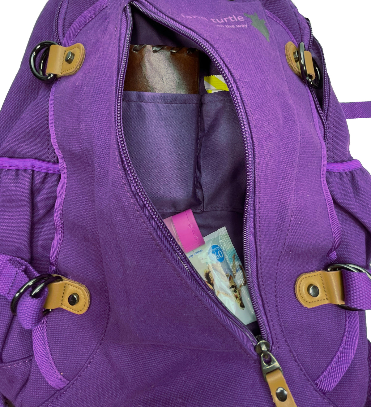 Land Turtle * Rucksack Damen 25l Stadt Schule Uni Arbeit Laptopfach Violett Lila
