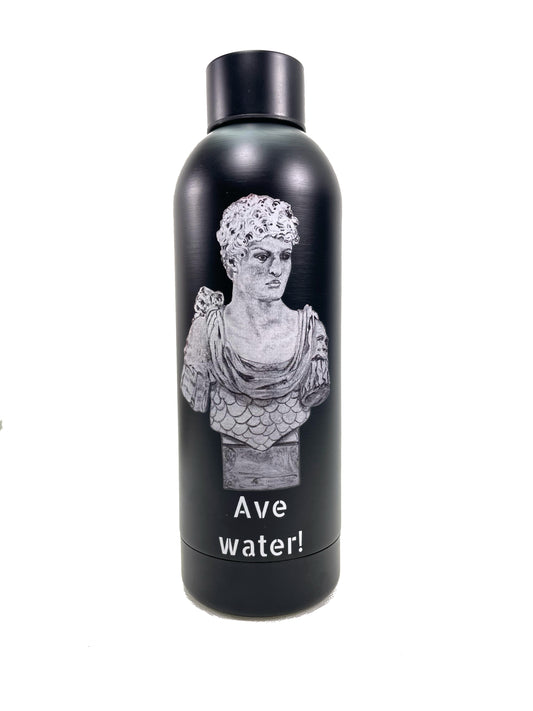 Edelstahl Designer Wasserflasche 800ml EXTRA LEICHT Trink Sport Cäsar Kaiser Rom