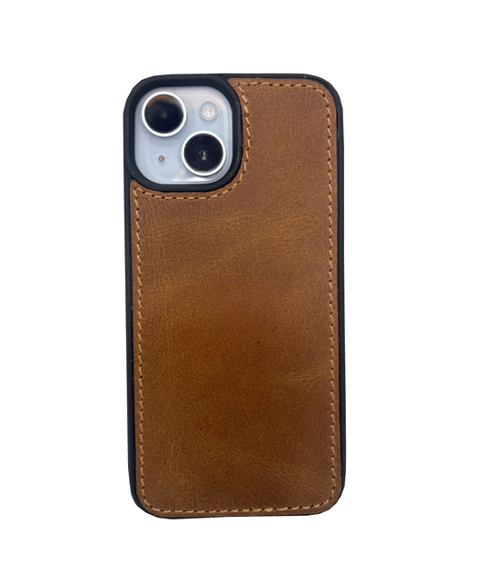 ROOGU Echtleder Handyhülle für iPhone 13, 15 und 15 Pro MagSafe Ring Handmade Indien