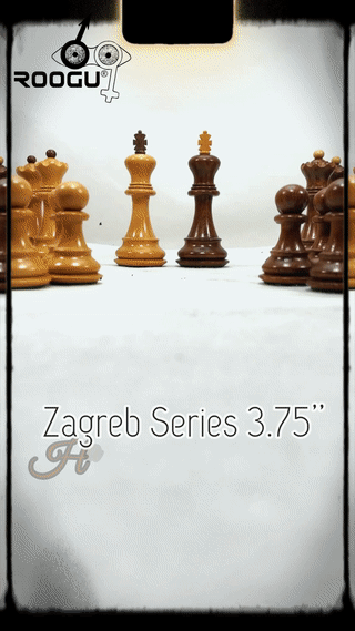Carregue a imagem para o visualizador da galeria, 1959 Série Zagreb Zebra - Conjunto de Peças de Xadrez de Madeira de Acácia 3,75 &#39;&#39; Feito à Mão Índia 
