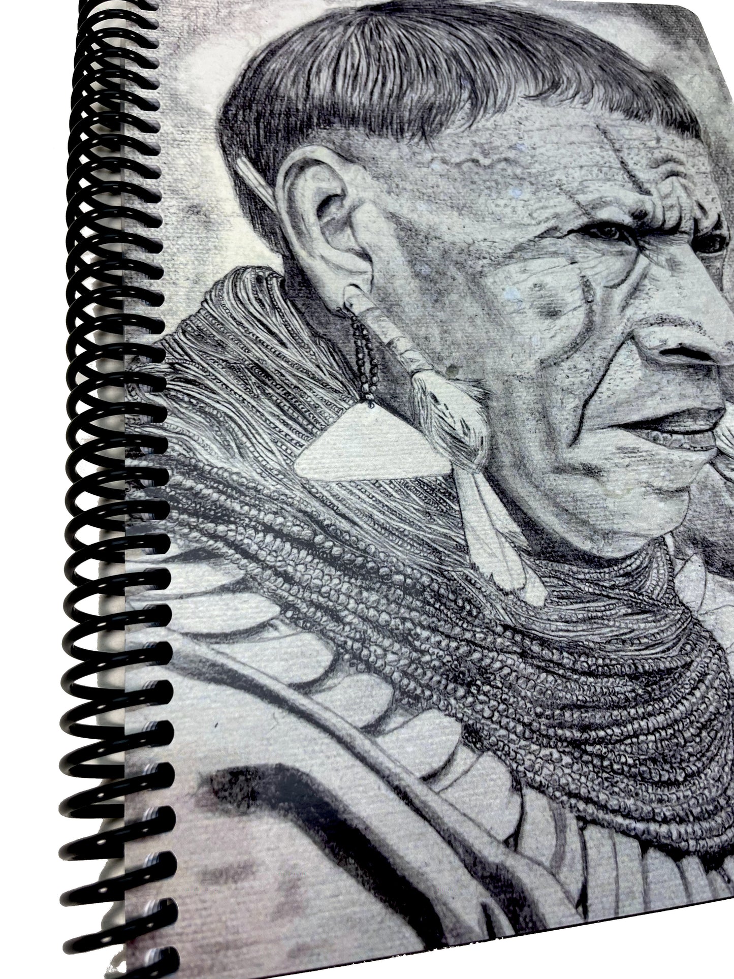 Indianer DIN A5 Notizbuch Heft Block 100 Blatt Kariert Spirale Häuptling Porträt