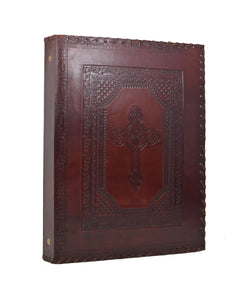 Cross Leather Binder File Folder 4 Rings DIN A4 Genuine Leather Handmade India 