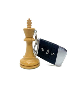 2x Keychain Boxwood Real Chess Piece Tower Rook Handmade India