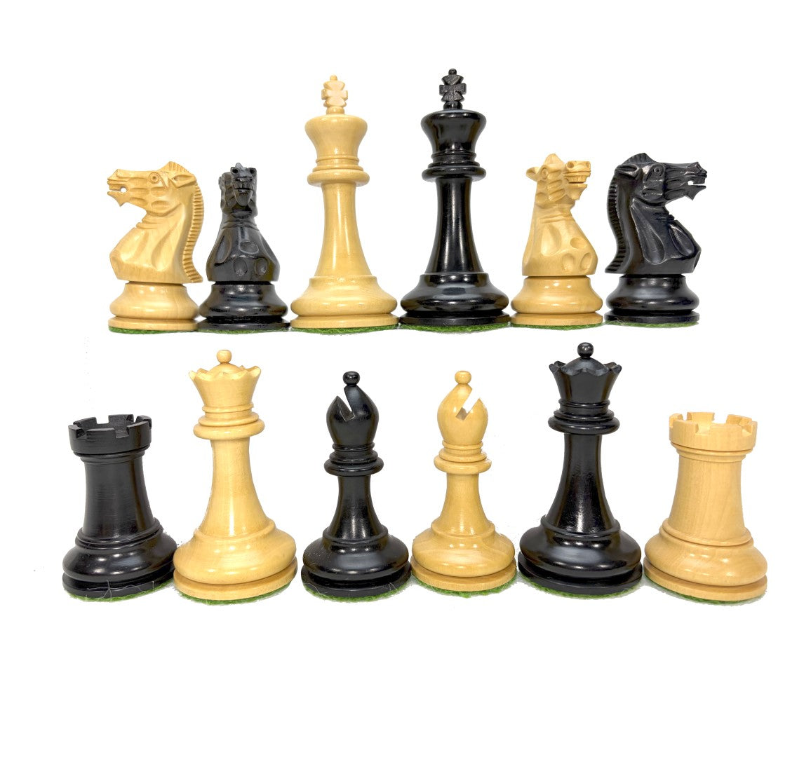 Piezas de ajedrez antiguas de Staunton de 3,5'' Juego de boj India hecha a mano