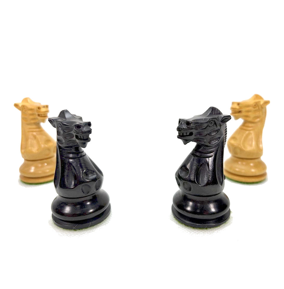 Piezas de ajedrez antiguas de Staunton de 3,5'' Juego de boj India hecha a mano