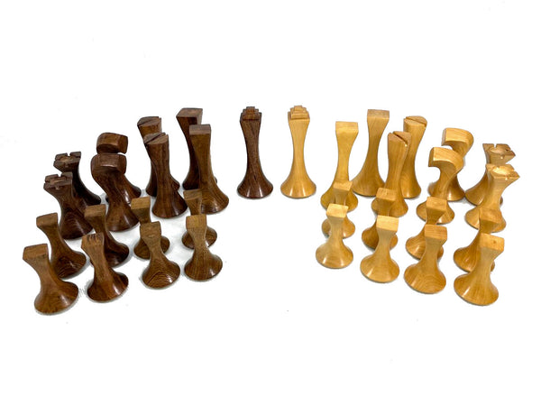 将图像上传到图库查看器，皮塔哥拉斯3.75英寸棋子套装乌木榉木手工制作印度 
